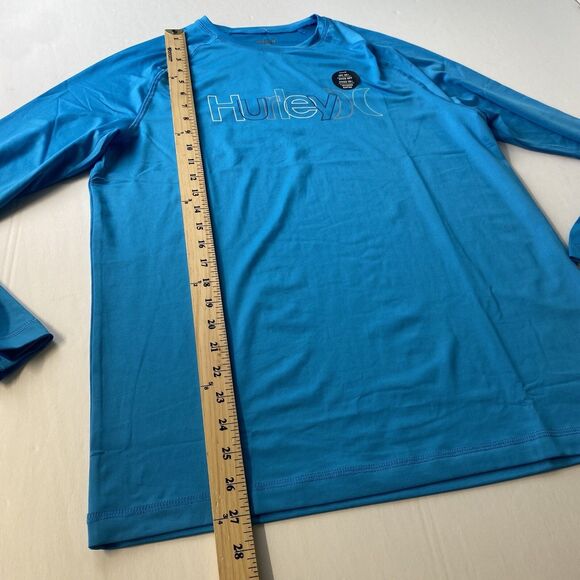 HURLEY Men's Long Sleeve Sunshirt Blue Size M UPF 50+ Quick Dry Top Stretch New - Picture 5 of 9